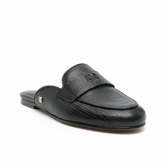 Anine Bing Black Corinne Textured Loafers